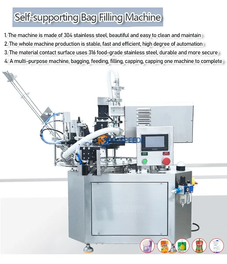 Desktop Automatic Rotary Laundry Detergent, Shampoo, Jelly, Milk Self-Priming Bag Turntable Filling and Sealing Machine