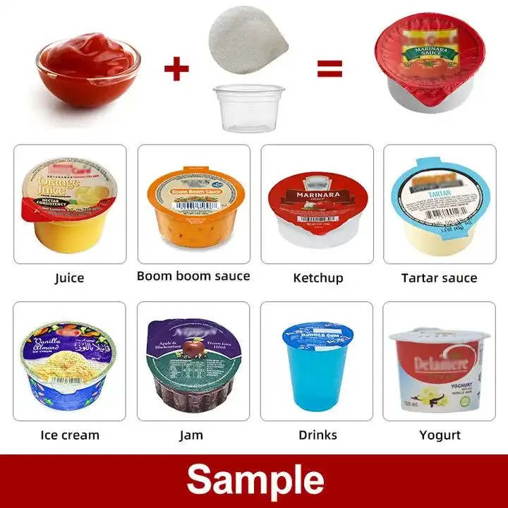 Factory Industrial Milk Juice Yogurt Jelly Cup Filling Sealing Packing Machine Plant
