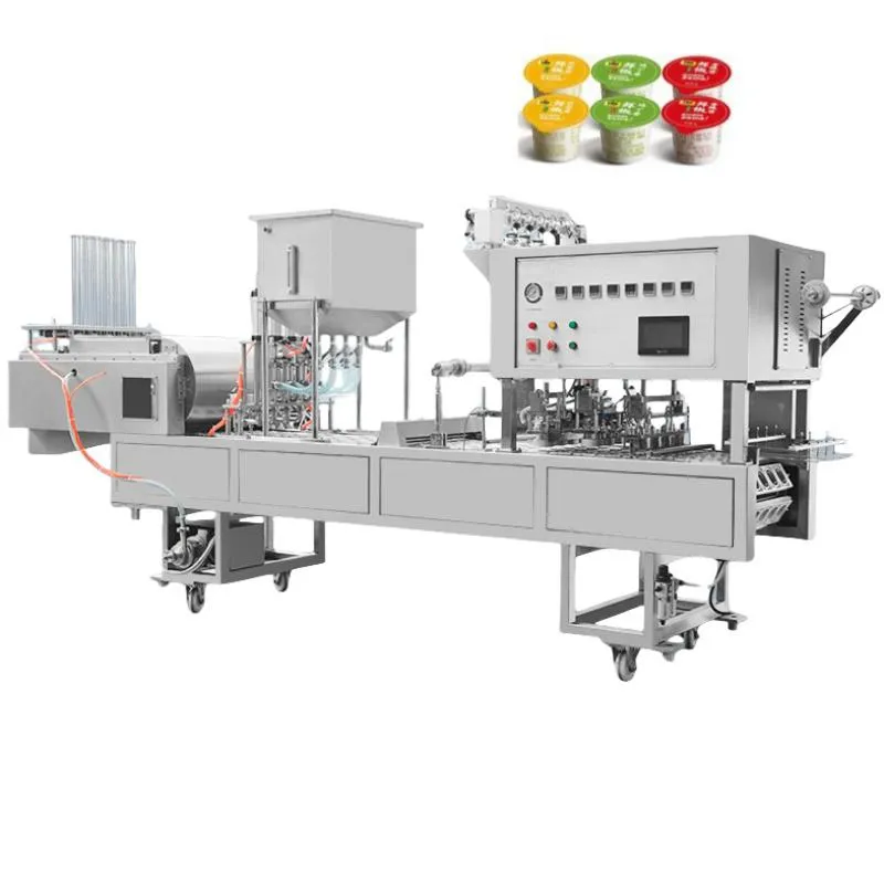 Fully Automatic Linear Plastic Cup Jam and Jelly Cup Filling Sealing Machine