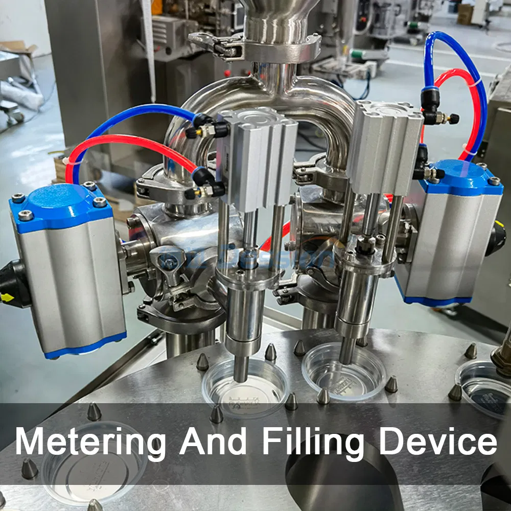 Small Automatic Honey Spoon/Ketchup/Sauce/Oil/Liquid/Lotion/Shampoo/Jelly/Liquid Soap/Juice/Tomato Paste Food Cup Packaging Packing Filling Sealing Machine