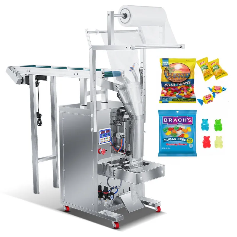 Small Automatic Sealing Machine Small Business Jelly Gummy Chain Hopper Hand Thrown Food Granule Packaging Machine Bag